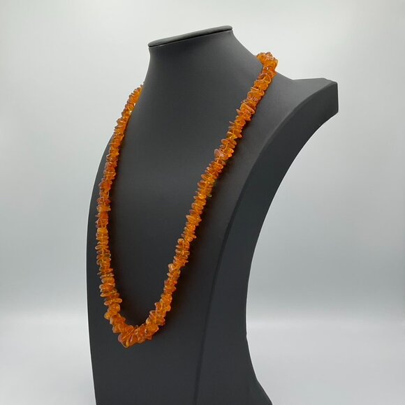 Vintage Genuine Baltic Amber Beaded Loop Necklace, Honey Butterscotch, Opera 22” - Picture 6 of 11